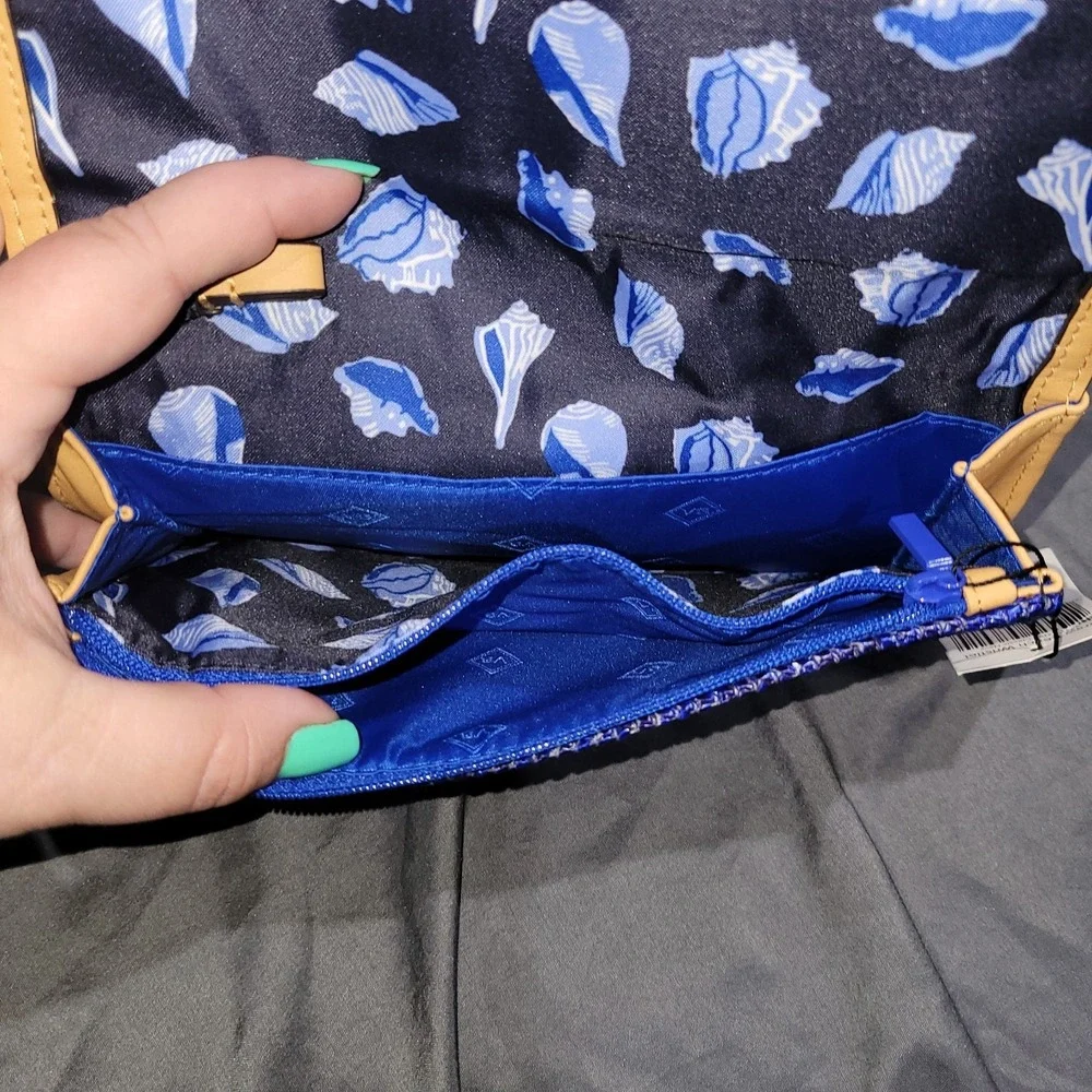 Vera Bradley Straw Beach Wristlet Classic Navy Turtle Reef NWT
